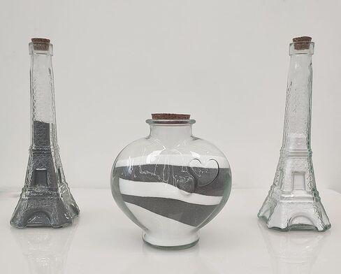 CHENGXINWENHUA Unity Sand Set for Weddings Sand Ceremony Kit Handmade Decorative Jar Vase with Sand(2lbs) (Heart vase (2lb), Colour E) in Saudi Arabia
