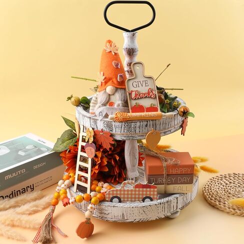 13 قطعة من صواني الخريف المتدرجة ديكور صينية عيد الشكر اليقطين ديكور شاحنة جنوم لافتة خشبية ريفية ديكور منزل المزرعة ديكورات عيد الشكر للمنزل التوابل كتاب مكدس للطاولة والمطبخ in Kuwait