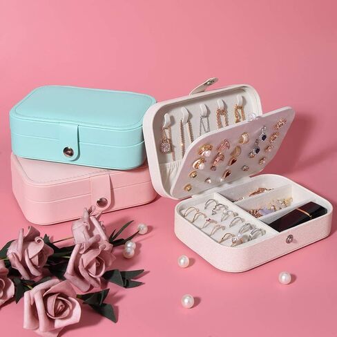Travel Jewelry Organiser Cases, Jewelry Storage Box for Necklace, Earrings, Rings, Bracelet (Box-Dark Blue) in Kuwait