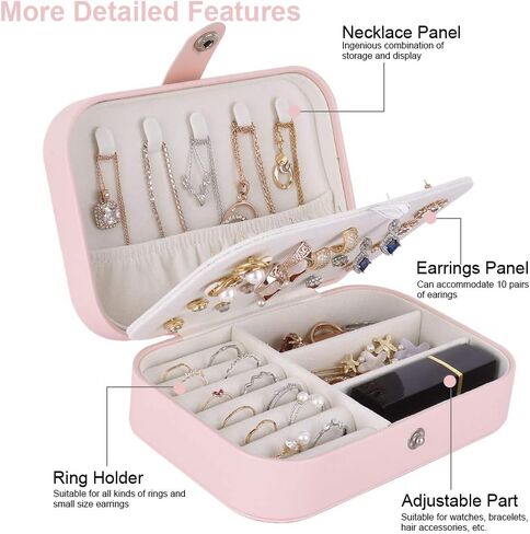 Travel Jewelry Organiser Cases, Jewelry Storage Box for Necklace, Earrings, Rings, Bracelet (Box-Dark Blue) in Kuwait