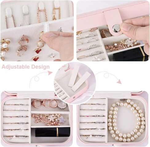 Travel Jewelry Organiser Cases, Jewelry Storage Box for Necklace, Earrings, Rings, Bracelet (Box-Dark Blue) in Kuwait