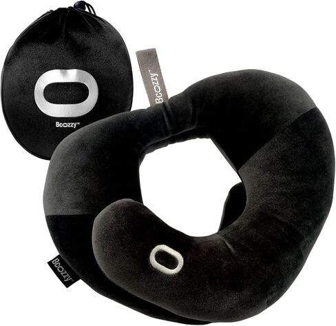 BCOZZY 3-7 Y/O Kids Travel Neck Chin Supporting Pillow for Traveling in a Car seat, Provides Double Support for Toddlers in Road Trips, Must Have Travel Essential, Carry Bag, Small Size, Gray in Kuwait