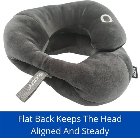 BCOZZY 3-7 Y/O Kids Travel Neck Chin Supporting Pillow for Traveling in a Car seat, Provides Double Support for Toddlers in Road Trips, Must Have Travel Essential, Carry Bag, Small Size, Gray in Kuwait