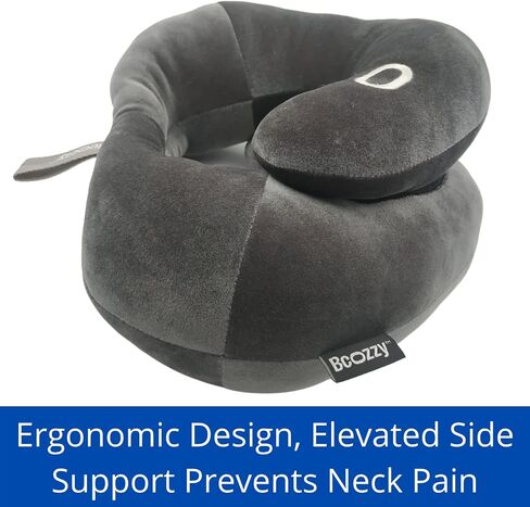 BCOZZY 3-7 Y/O Kids Travel Neck Chin Supporting Pillow for Traveling in a Car seat, Provides Double Support for Toddlers in Road Trips, Must Have Travel Essential, Carry Bag, Small Size, Gray in Kuwait
