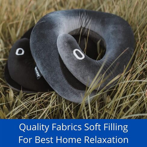 BCOZZY 3-7 Y/O Kids Travel Neck Chin Supporting Pillow for Traveling in a Car seat, Provides Double Support for Toddlers in Road Trips, Must Have Travel Essential, Carry Bag, Small Size, Gray in Kuwait