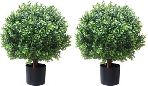 ALL SEASON GREEN 24''T Boxwood Ball Shaped Topiary Home & Garden Potted Artificial Shrubs Tree (1 PC) in Kuwait
