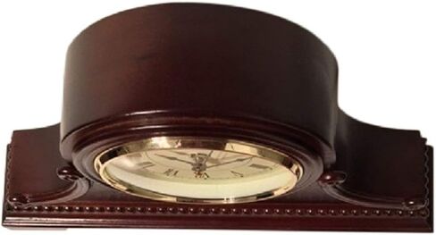 Mantel Clock, Battery Operated, Silent Wood Table Clock with Westminster Chimes, Maroon Arabic Numerals, 9" x 16" x 3" in Kuwait