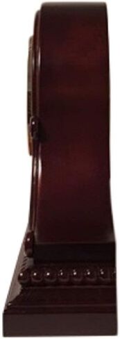 Mantel Clock, Battery Operated, Silent Wood Table Clock with Westminster Chimes, Maroon Arabic Numerals, 9" x 16" x 3" in Kuwait