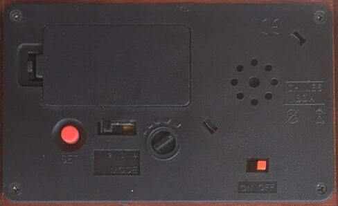 Mantel Clock, Battery Operated, Silent Wood Table Clock with Westminster Chimes, Maroon Arabic Numerals, 9" x 16" x 3" in Kuwait