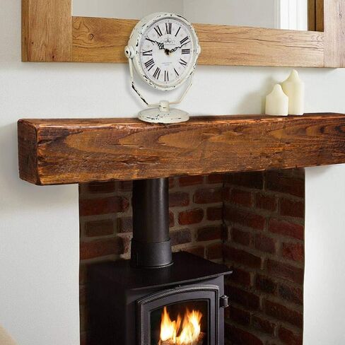 Lily's Home Antique Inspired Decorative Mantle Clock with Large Roman Numerals, Battery Powered with Quartz Movement, Fits with Victorian or Antique Décor Theme, White in Saudi Arabia