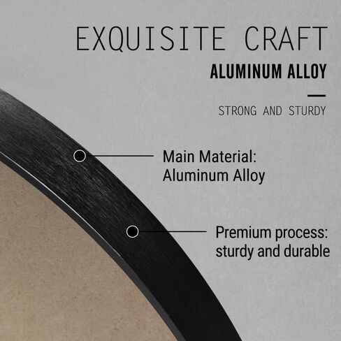 NeuType 65"x22" Large Arched Full Length Floor Mirror with Stand, Bedroom Mirror Standing or Leaning Against Wall Aluminum Alloy Frame Dressing Mirror, Black in Kuwait