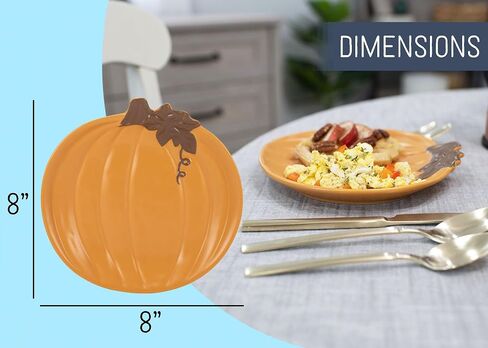 Nat & Jules Pumpkin Shaped 11 x 10.5 Inch Ceramic Large Serving Platter: Perfect for Thanksgiving, Halloween and Indoor Fall Table Décor & Centerpieces, Orange in Kuwait