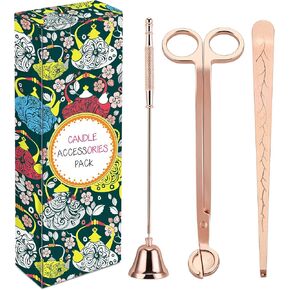 3 in 1 Candle Accessory Set, Candle Wick Trimmer Candle Snuffer Candle Wick Dipper for Candle Lover (Black)