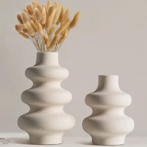 White Ceramic Vase-Boho Decorative Vase,Terracotta Tall Vases Decorative Pottery are Suitable for Decorating Living Rooms,Kitchens,and Bedrooms. in Saudi Arabia