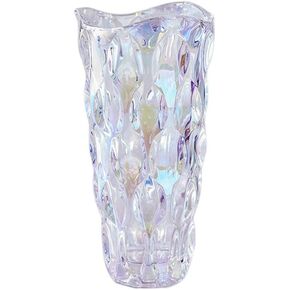 Unbreakable Flower Glass Vase 2.4lb 9.5inch Sparkle vase Bohemian Style, for Centerpieces,Kitchen,Office, Living Room,Wedding,Perfect Home Decor Glass Vase (Gradient Gray)