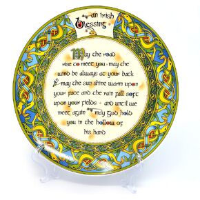 Decorative Plate 8 cm Old Irish Blessing Hanging Decorative Plate May the Road Rise to meet you.. by Royal Tara in Saudi Arabia