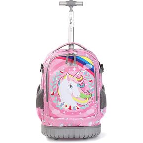 Tilami Rolling Backpack with Trolley Wheeled Design, Cute Cartoon Printed for Boys and Girls, Travel, School, Student Trip (19 Inch, Alpaca) in Kuwait