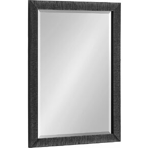 Kate and Laurel Reyna Large Rectangle Wall Mirror for Living Room Bedroom Bathroom Vanity, 18 x 24, Black, Ribbed Texture Frame and Beveled Mirror in Saudi Arabia