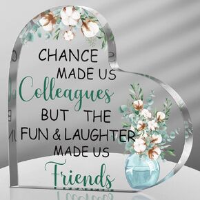 Bucherry Coworker Gifts for Women, Chance Made Us Colleagues, Friend Gifts Birthday Gift for Women Friendship Keepsake Workmates Inspirational Gift for Female Work Bestie (Heart Sunflower)