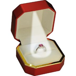 صندوق القرط الأسود LED من Jewellery Pak لترصيع الماس، متعدد الاستخدامات للأقراط المتدلية... تصميم مثمن فاخر مع صندوق هدايا مجوهرات LED بحلية ذهبية للرجال والنساء