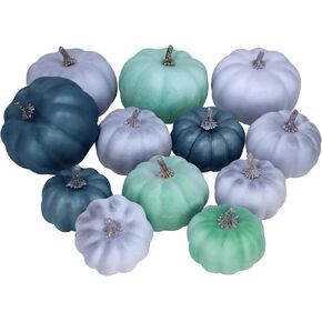 12 Pcs Assorted Small Fall Artificial Pumpkins Faux Pink Pumpkins Decorative Pumpkins Foam Pumpkins for Gifts Fall Wedding Baby Shower Halloween Thanksgiving Table Centerpiece Farmhouse Decor in Saudi Arabia