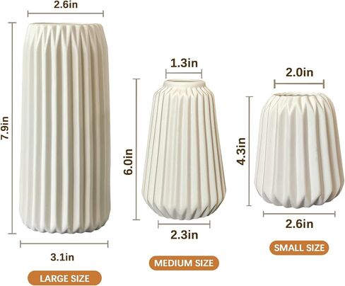White Ceramic Vase-Boho Decorative Vase,Terracotta Tall Vases Decorative Pottery are Suitable for Decorating Living Rooms,Kitchens,and Bedrooms. in Kuwait