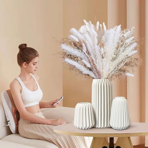 White Ceramic Vase-Boho Decorative Vase,Terracotta Tall Vases Decorative Pottery are Suitable for Decorating Living Rooms,Kitchens,and Bedrooms. in Kuwait