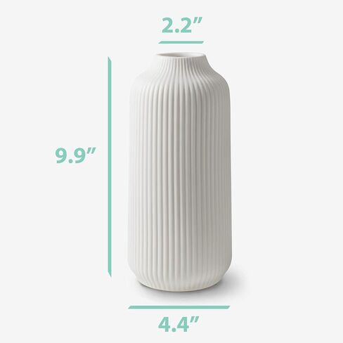 مزهريات سيراميك مسطحة على الطراز الشمالي، مزهرية حديثة لعشبة بامباس، ديكو بوهو لعتبة النافذة، مزهريات باللون الأسود غير اللامع، مزهرية زهرة كديكور منزلي للزهور الطازجة والزهور المجففة، مجموعة من 2 in Kuwait