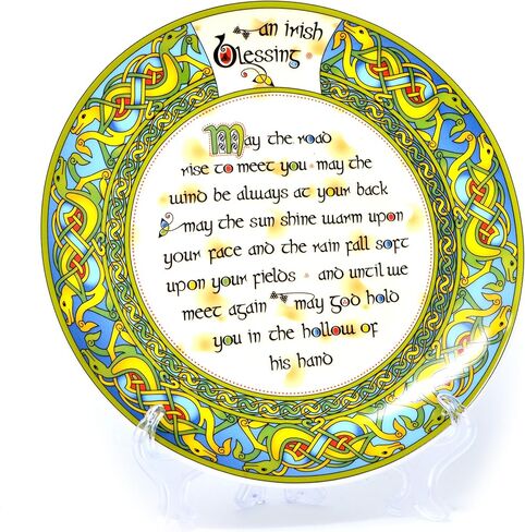 Decorative Plate 8 cm Old Irish Blessing Hanging Decorative Plate May the Road Rise to meet you.. by Royal Tara in Saudi Arabia