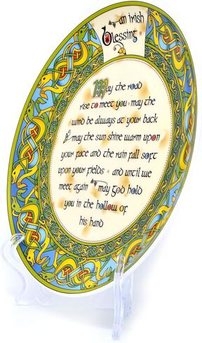 Decorative Plate 8 cm Old Irish Blessing Hanging Decorative Plate May the Road Rise to meet you.. by Royal Tara in Saudi Arabia