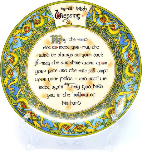 Decorative Plate 8 cm Old Irish Blessing Hanging Decorative Plate May the Road Rise to meet you.. by Royal Tara in Saudi Arabia