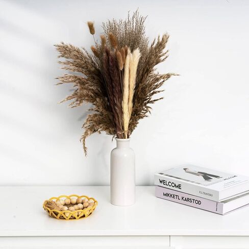 مجموعة من 3 مزهريات سيراميك بيضاء من تايمييارد، مزهريات مزرعة حديثة للأزهار، ديكور منزلي ريفي، مجموعة مزهرية كلاسيكية مزخرفة للطاولة، والخزانة، والرواق، وغرفة المعيشة، والمدخل in Kuwait