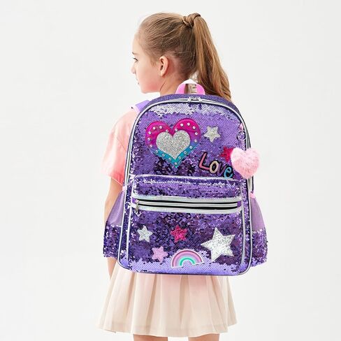 Meetbelify Girls Rolling Backpack الترتر حقائب الظهر المتدحرجة مع عجلات للفتيات لمرحلة ما قبل المدرسة الابتدائية لطيف الباندا الأسطوانة الأمتعة مع صندوق الغداء للفتيات 6-12 in Kuwait