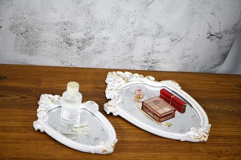 Shield Wall Mirror Mirror Wall Decor Vintage Mirror (L 2Pcs, Gold) in Kuwait