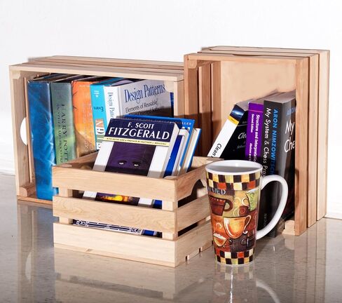 صناديق خشبية ريفية للعرض الزخرفي العتيق، مجموعة صناديق التعشيش للتخزين والديكور على طراز المزرعة، صناديق خشبية مصنوعة من الخشب بنسبة 100% (الجوز الداكن، مجموعة متداخلة من 3) in Kuwait