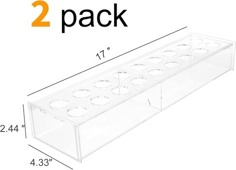 DECORPIA Premium Large 2 قطعة (إجمالي 32 بوصة) قطعة مركزية فاخرة مستطيلة من الزهور لطاولة الطعام - مزهرية زهور أكريليك طويلة مزهرية شفافة مستطيلة - مزهرية أكريليك - مزهريات زهور للقطع المركزية in Kuwait
