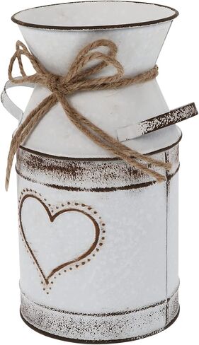 Happyyami Fall Decor Fall Decor Fall Decor Home Decor Galvanized Can Retro Vase Metal Planter Rustic Shabby Chic Vintage Farmhouse White Flower Jug Vase Fall Decor Home Decor Home Decor Home Decor in Saudi Arabia