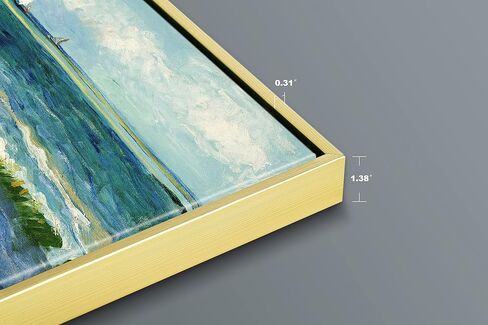 Wieco Art مطبوعات قماشية كبيرة جدًا بإطار أسود، مناظر بحرية في سينتس ماريز بواسطة فنسنت فان جوخ، صور بحرية حديثة على القماش لتزيين المنزل في غرفة المعيشة in Kuwait