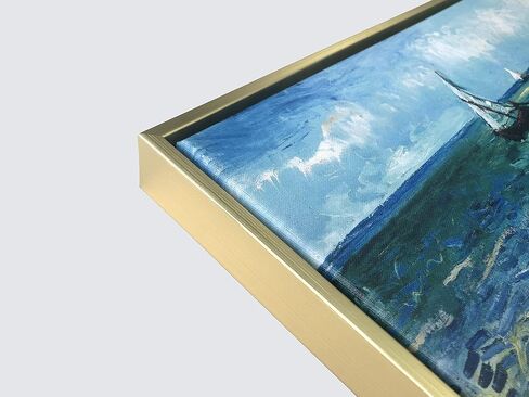 Wieco Art مطبوعات قماشية كبيرة جدًا بإطار أسود، مناظر بحرية في سينتس ماريز بواسطة فنسنت فان جوخ، صور بحرية حديثة على القماش لتزيين المنزل في غرفة المعيشة in Kuwait