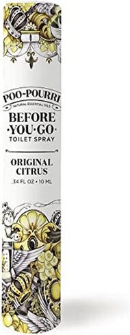 بخاخ المرحاض Poo-Pourri Before-You-Go، الحمضيات الأصلية، حجم السفر 10 مل - الليمون والبرغموت وعشب الليمون، 0.34 أونصة سائلة (عبوة من قطعة واحدة) in Kuwait