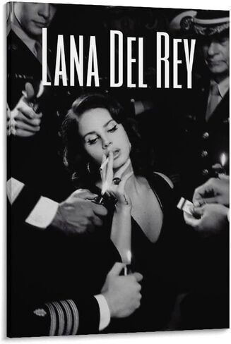 ملصق SSJS Lana Del Rey لوحة زخرفية من القماش وملصقات جدارية وصورة فنية مطبوعة على ملصقات ديكور غرفة النوم العائلية الحديثة مقاس 12 × 18 بوصة (30 × 45 سم) in Saudi Arabia