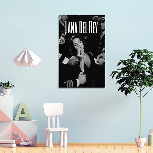 ملصق SSJS Lana Del Rey لوحة زخرفية من القماش وملصقات جدارية وصورة فنية مطبوعة على ملصقات ديكور غرفة النوم العائلية الحديثة مقاس 12 × 18 بوصة (30 × 45 سم) in Saudi Arabia