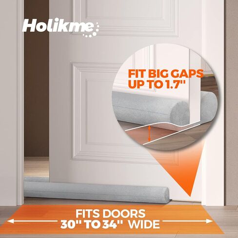 Holikme Door Draft Stopper Weather Stripping Noise Blocker Window Breeze Blocker Adjustable Door Sweeps 36inch, Beige in Saudi Arabia
