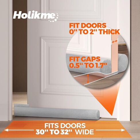 Holikme Door Draft Stopper Weather Stripping Noise Blocker Window Breeze Blocker Adjustable Door Sweeps 36inch, Beige in Saudi Arabia