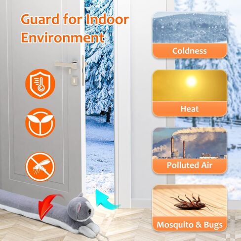 Door Draft Stopper,36 inch Door Draft Stoppers for Bottom of Door,Weighted Under Door Draft Stopper,Door Draft Noise/Wind/Smoke Blocker,Animal Dog Door Draft Stopper,Decorative Door Snake Stop in Saudi Arabia