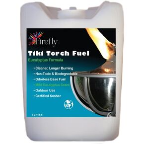 Non-Toxic, Biodegradable Citronella Tiki Torch Fuel - Odorless Oil - Significantly Longer Burn - Lower Smoke - 1 Gallon