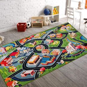 Booooom Jackson Car Rug Play Mat for Kids, 4'11" x 2'7" Rug,Car with Roads Bedroom, Kid Carpet Toddler Boy, Car Area Non-Slip Backing, Car Educational Cars and Toys in Saudi Arabia