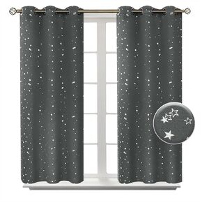 BGment Star & Lines Navy Blue Blackout Curtains 63 Inch Length 2 Panels Set, Thermal Insulated Privacy Grommet Window Drapes for Kids Boys Bedroom, 52 x 63 Inch in Saudi Arabia