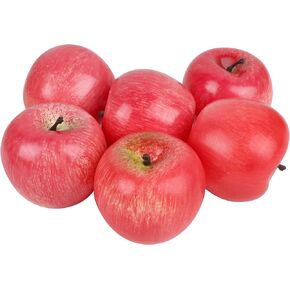 Fake Fruit Artificial Apples, Set of 6 Decorative Fruit Lifelike Faux Apples Realistic Fruits Apple Decorations for Kitchen, Realistic Fake Fruits Party Props Home Decor
