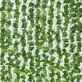 JPSOR 12pcs 84ft Fake Vines with Lights, Fake Ivy Leaves with 100 LED String Lights Artificial Ivy Garland for Bedroom Party Wedding Wall Indoor Outdoor Home Decor